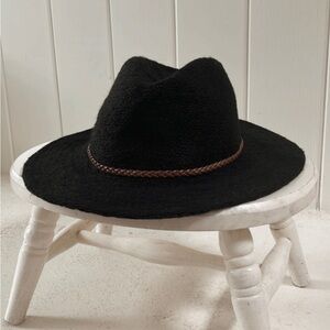 Peter Grimm Fedora Hat Packable Foldable Brim Braided Western Unisex Black